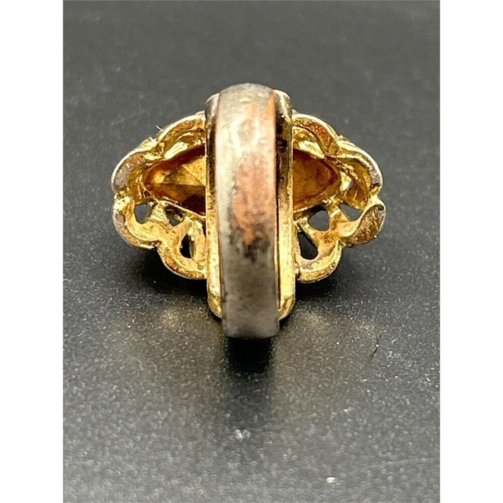 Vintage Whiting & Davis Watermelon Tourmaline Quartz Ring 5.5 - Picture 3 of 8